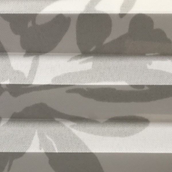 Plissee Flowers Print Weiß-Grau