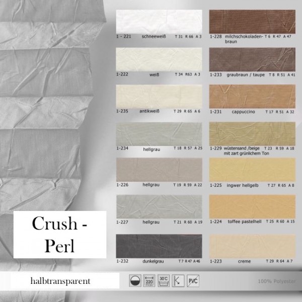 Plissee Crush Perl Creme-Weiß