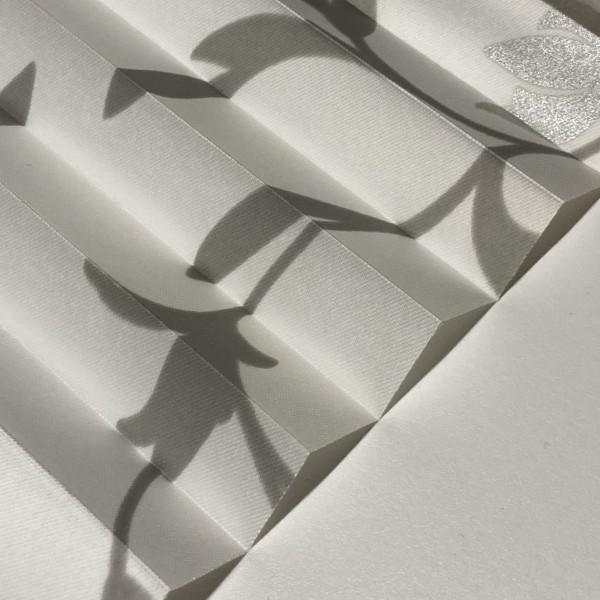 Plissee Flowers Metallic Weiß