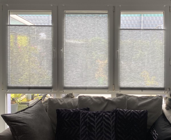 Wabenplissee Rueda Transparent Silber