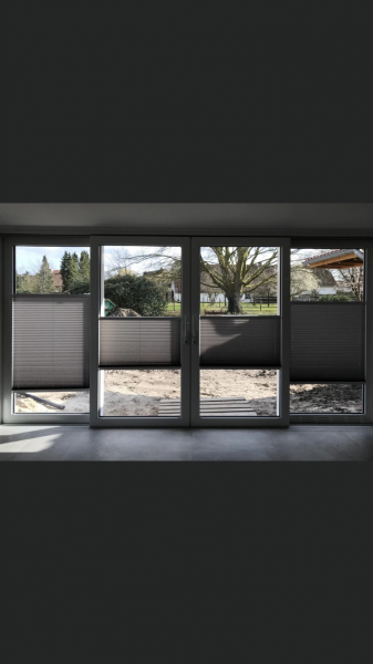 15mm Slim Plissee Kyoto Perl Stahl-Grau