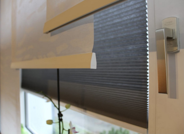 Wabenplissee Soft Blau-Grau