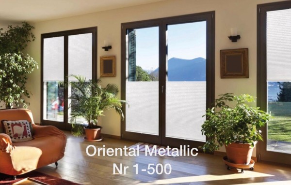 Plissee Oriental Metallic Weiß