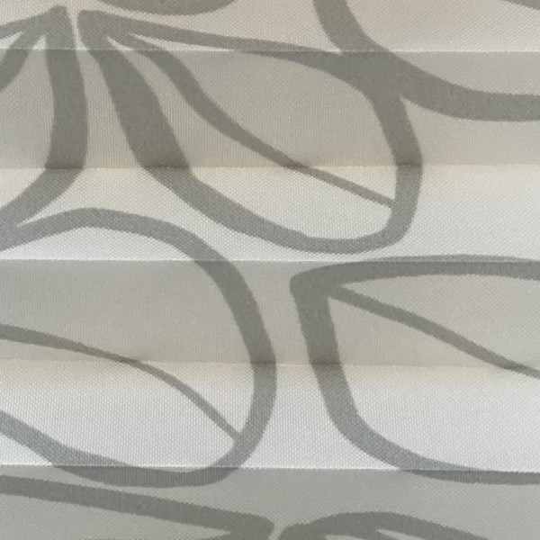 Plissee Clover Weiß-Grau