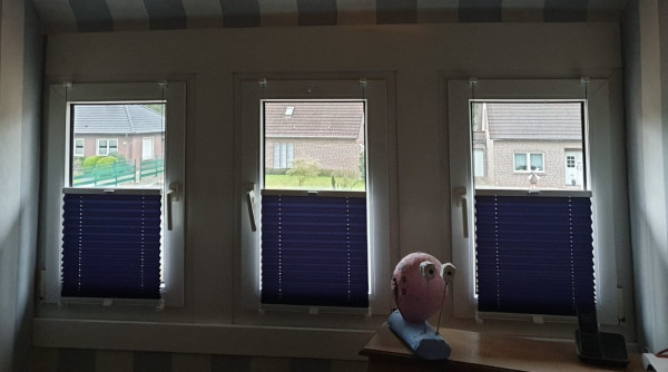 Plissee Royal Perl Dunkelblau