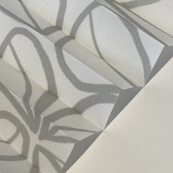 Plissee Clover Weiß-Grau
