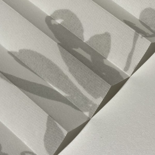 Plissee Flowers Print Weiß-Grau