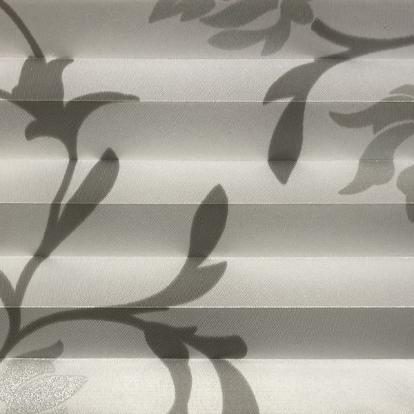 Plissee Flowers Metallic Weiß