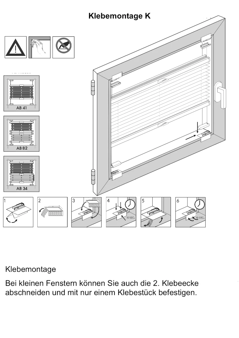 Klebemontage-Plissee