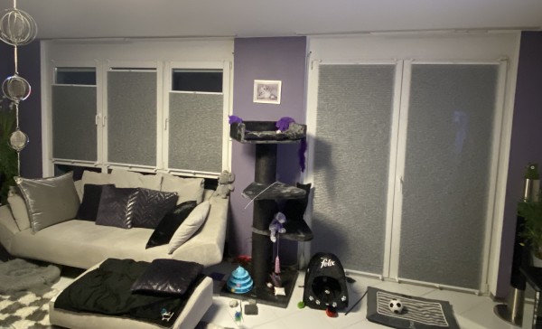 Wabenplissee Rueda Transparent Silber