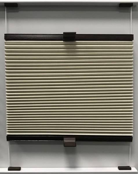 Wabenplissee Lambada Blackout Sand-Weiß