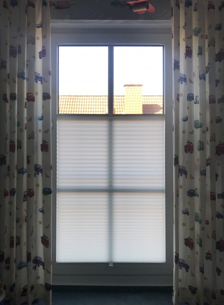 Plissee Kyoto Perl Rauch-Weiß