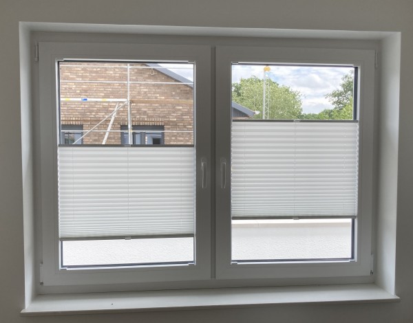 Plissee Kyoto Perl Rauch-Weiß