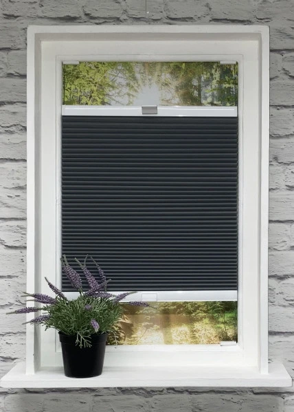 Wabenplissee 100% verdunkelnd Soft Dunkelgrau
