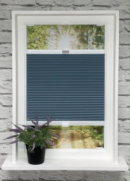 Wabenplissee 100% verdunkelnd Soft Blaugrau