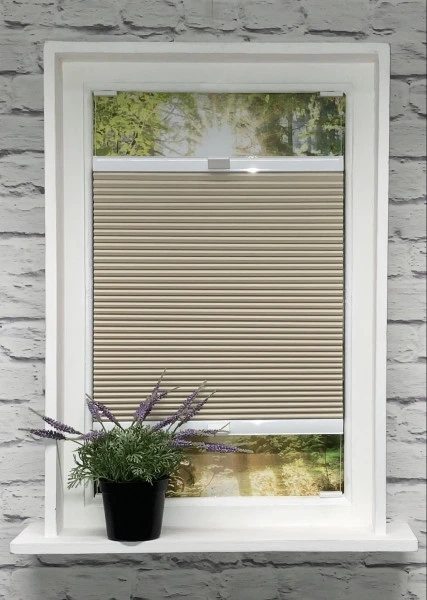 Wabenplissee 100% verdunkelnd Soft Hell-Mokka