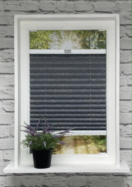 Plissee Oriental Metallic Grau